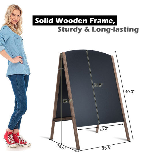 Costway 40 Inch Wood A-Frame Sidewalk Wedding Signage Chalkboard LuxuryLifeWay Online Store