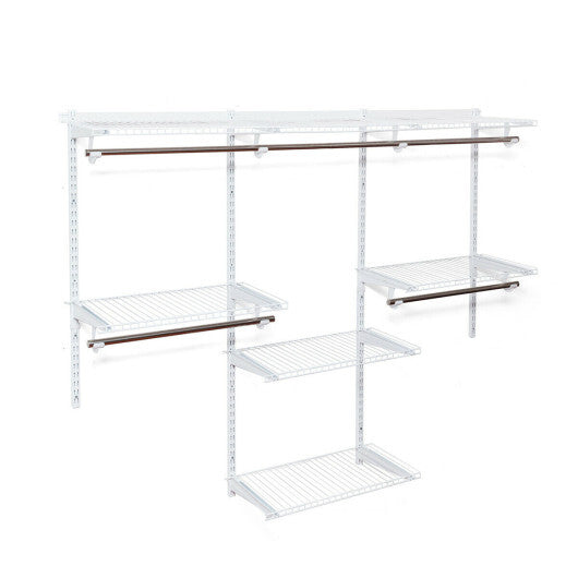 Costway Adjustable Wall Mounted Closet Rack System with Shelf LuxuryLifeWay Online Store