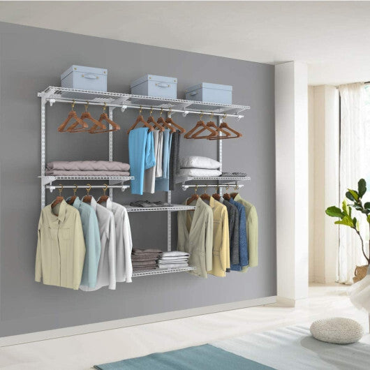 Costway Adjustable Wall Mounted Closet Rack System with Shelf LuxuryLifeWay Online Store