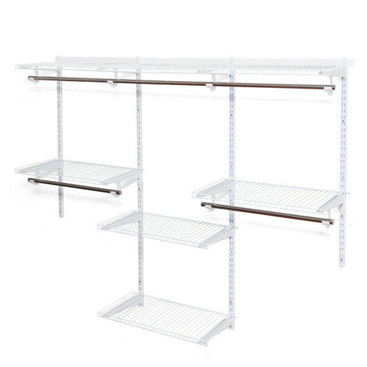 Costway Adjustable Wall Mounted Closet Rack System with Shelf LuxuryLifeWay Online Store