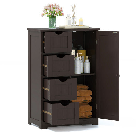Cosrtway Standing Indoor Wooden Cabinet with 4 Drawers-Brown LuxuryLifeWay Online Store