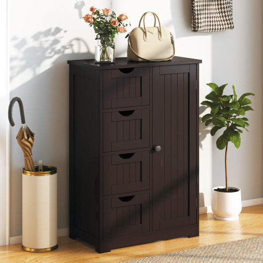 Cosrtway Standing Indoor Wooden Cabinet with 4 Drawers-Brown LuxuryLifeWay Online Store