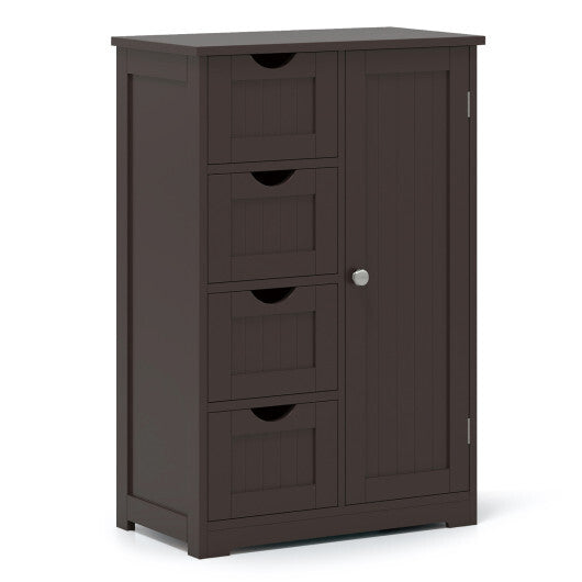 Cosrtway Standing Indoor Wooden Cabinet with 4 Drawers-Brown LuxuryLifeWay Online Store