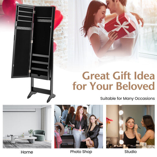 Costway Jewelry Mirrored Cabinet Armoire Organizer Storage Box w/ Stand Christmas Gift LuxuryLifeWay Online Store