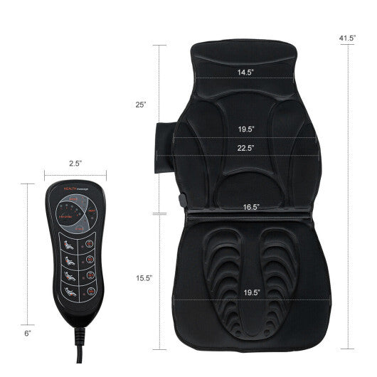 Costway Vibration Massage Seat Cushion Car 10 Vibration Motors Seat Back Massager LuxuryLifeWay Online Store