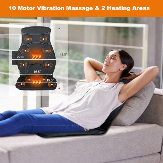 Costway Vibration Massage Seat Cushion Car 10 Vibration Motors Seat Back Massager LuxuryLifeWay Online Store