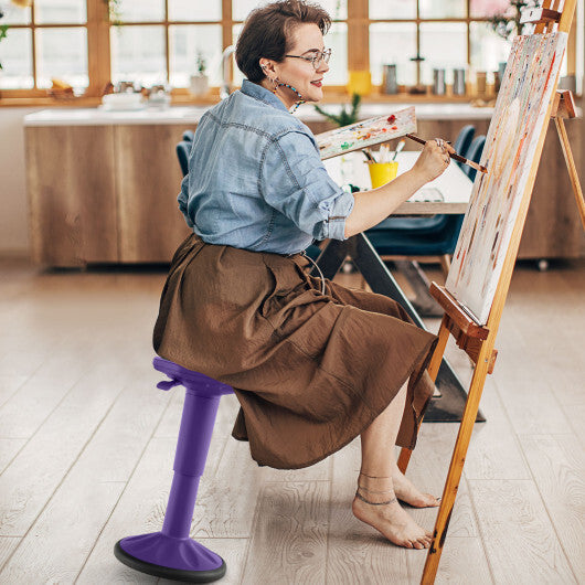 Costway Adjustable-Height Wobble Chair Active Learning Stool for Office Stand Up Desk Purple LuxuryLifeWay Online Store