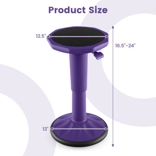 Costway Adjustable-Height Wobble Chair Active Learning Stool for Office Stand Up Desk Purple LuxuryLifeWay Online Store