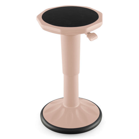 Costway Adjustable-Height Wobble Chair Active Learning Stool for Office Stand Up Desk Pink LuxuryLifeWay Online Store