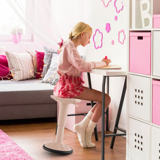 Costway Adjustable-Height Wobble Chair Active Learning Stool for Office Stand Up Desk Pink LuxuryLifeWay Online Store