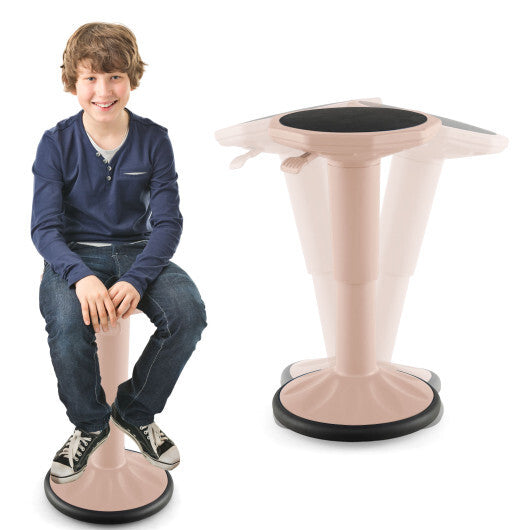 Costway Adjustable-Height Wobble Chair Active Learning Stool for Office Stand Up Desk Pink LuxuryLifeWay Online Store