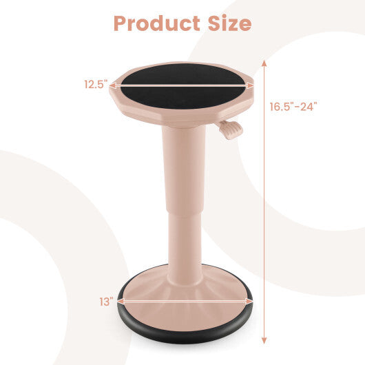 Costway Adjustable-Height Wobble Chair Active Learning Stool for Office Stand Up Desk Pink LuxuryLifeWay Online Store