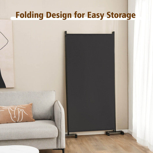 Costway 3-Panel Folding Room Divider 6Ft Rolling Privacy Screen withLockable Wheels Grey LuxuryLifeWay Online Store