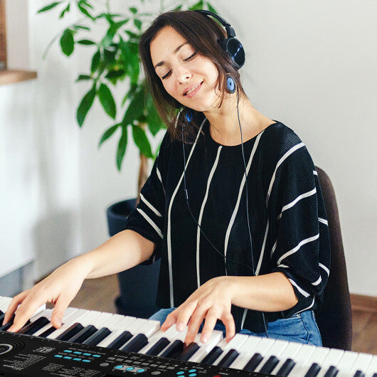 Costway 61 Key Electric Portable Digital Keyboard Piano for Beginner Black LuxuryLifeWay Online Store