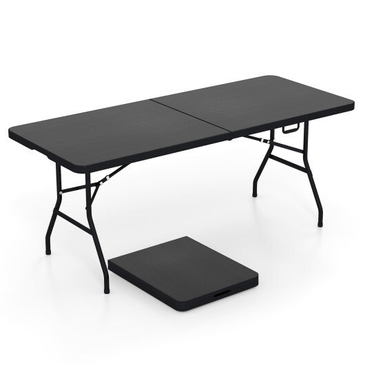 Costway Portable Folding Camping Table with Carrying Handle-Black