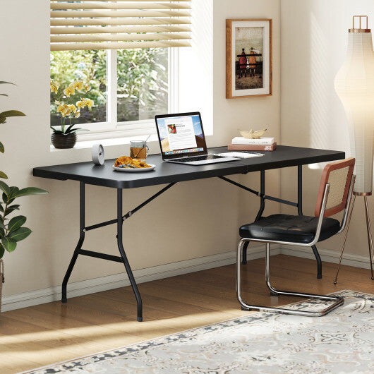 Costway Portable Folding Camping Table with Carrying Handle-Black