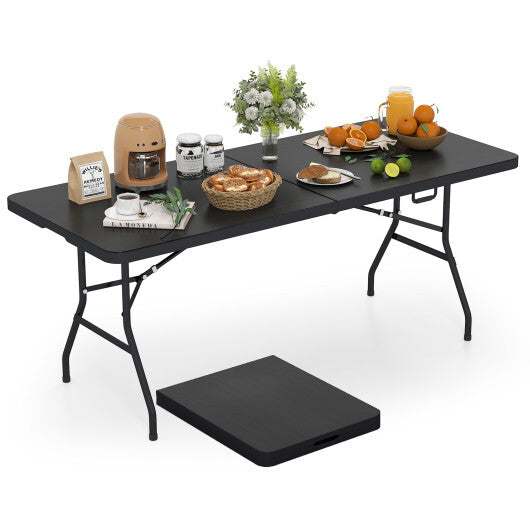 Costway Portable Folding Camping Table with Carrying Handle-Black