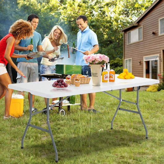 Costway 6' Folding Table Portable Plastic Indoor Outdoor Picnic Party Dining Camp Tables LuxuryLifeWay Online Store