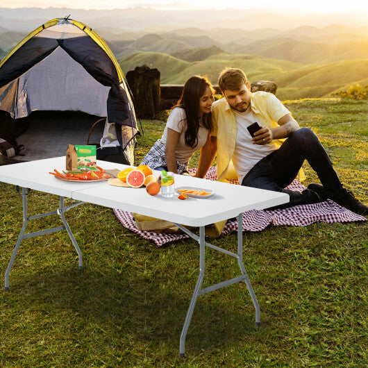 Costway 6' Folding Table Portable Plastic Indoor Outdoor Picnic Party Dining Camp Tables LuxuryLifeWay Online Store