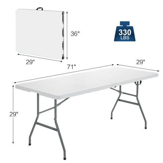 Costway 6' Folding Table Portable Plastic Indoor Outdoor Picnic Party Dining Camp Tables LuxuryLifeWay Online Store