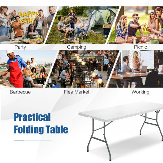 Costway 6' Folding Table Portable Plastic Indoor Outdoor Picnic Party Dining Camp Tables LuxuryLifeWay Online Store