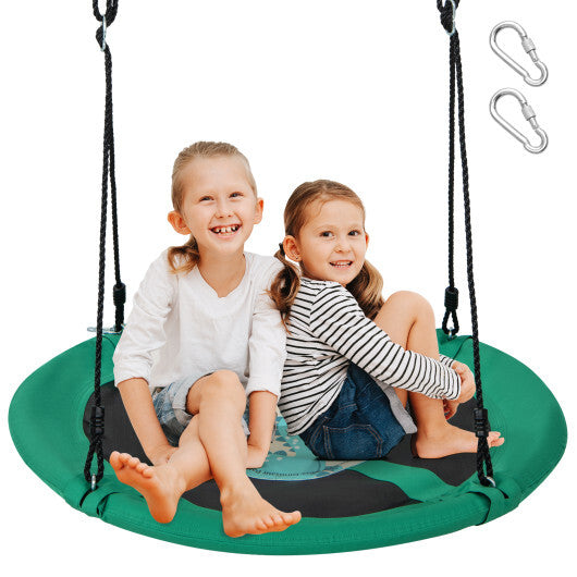 Costway 40" Flying Saucer Tree Swing Indoor Outdoor Play Set Swing for Kids Dark Green LuxuryLifeWay Online Store