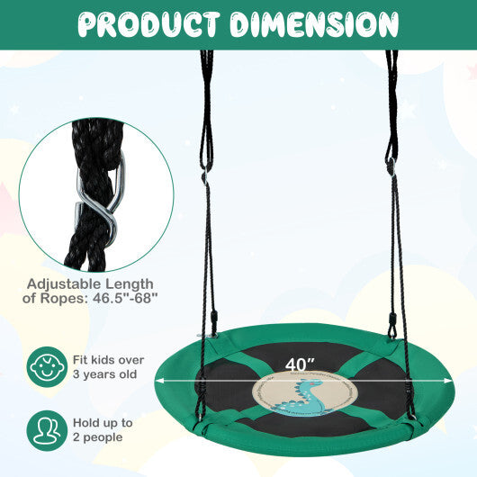 Costway 40" Flying Saucer Tree Swing Indoor Outdoor Play Set Swing for Kids Dark Green LuxuryLifeWay Online Store
