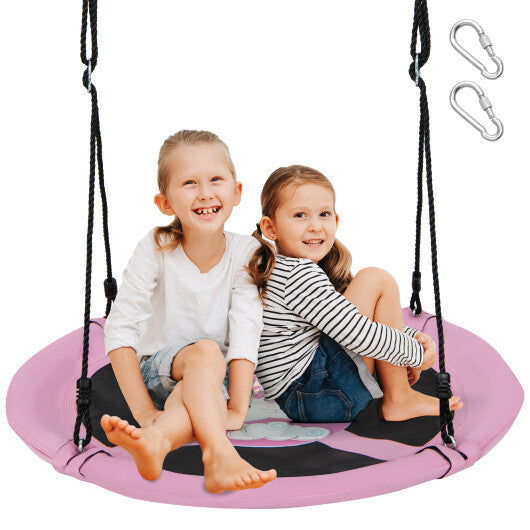 Costway 40" Flying Saucer Tree Swing Indoor Outdoor Play Set Swing for Kids Dark Pink LuxuryLifeWay Online Store