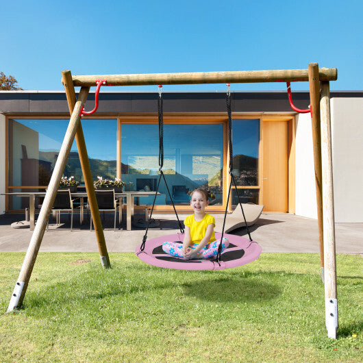 Costway 40" Flying Saucer Tree Swing Indoor Outdoor Play Set Swing for Kids Dark Pink LuxuryLifeWay Online Store