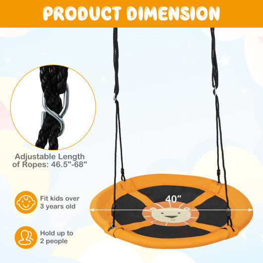 Costway 40" Flying Saucer Tree Swing Indoor Outdoor Play Set Swing for Kids Yellow LuxuryLifeWay Online Store
