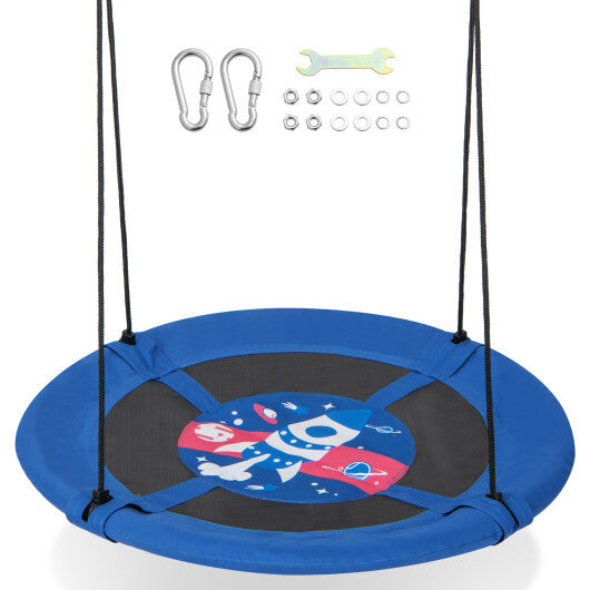 Costway 40" Flying Saucer Tree Swing Indoor Outdoor Play Set Swing for Kids Blue Rocket LuxuryLifeWay Online Store