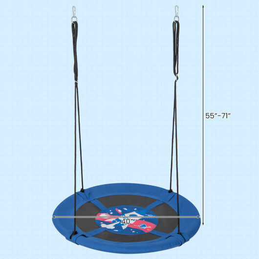 Costway 40" Flying Saucer Tree Swing Indoor Outdoor Play Set Swing for Kids Blue Rocket LuxuryLifeWay Online Store