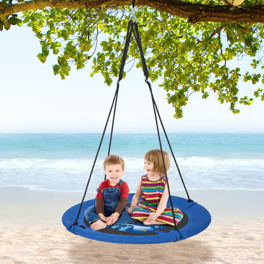Costway 40" Flying Saucer Tree Swing Indoor Outdoor Play Set Swing for Kids Blue Whale LuxuryLifeWay Online Store
