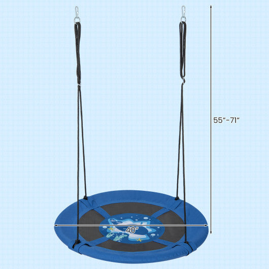 Costway 40" Flying Saucer Tree Swing Indoor Outdoor Play Set Swing for Kids Blue Whale LuxuryLifeWay Online Store