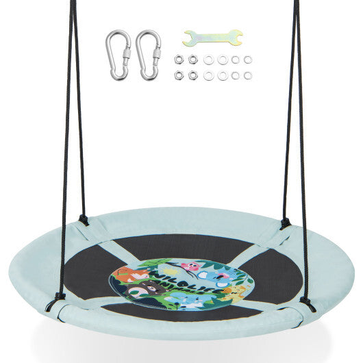 Costway 40" Flying Saucer Tree Swing Indoor Outdoor Play Set Swing for Kids Light Green LuxuryLifeWay Online Store