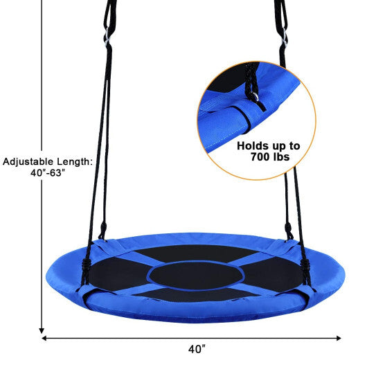 Costway 40" Flying Saucer Tree Swing Indoor Outdoor Play Set Swing for Kids Blue LuxuryLifeWay Online Store