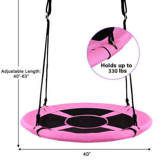 Costway 40" Flying Saucer Tree Swing Indoor Outdoor Play Set Swing for Kids Pink LuxuryLifeWay Online Store