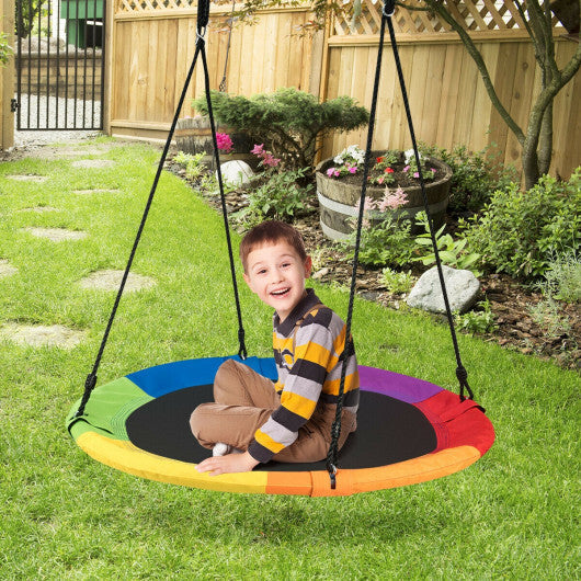 Goplus 40" Flying Saucer Tree Swing Indoor Outdoor Play Set Swing for Kids Colorful LuxuryLifeWay Online Store