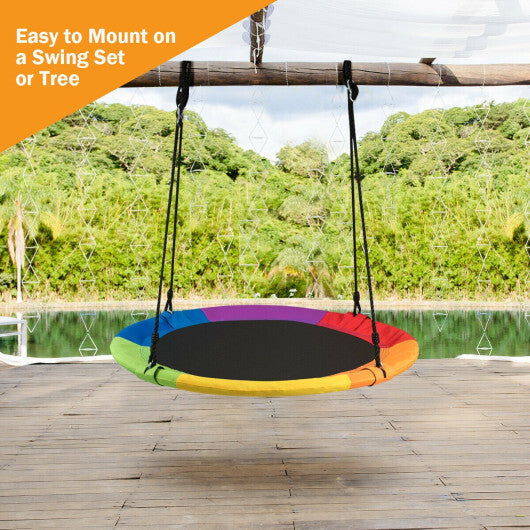 Goplus 40" Flying Saucer Tree Swing Indoor Outdoor Play Set Swing for Kids Colorful LuxuryLifeWay Online Store