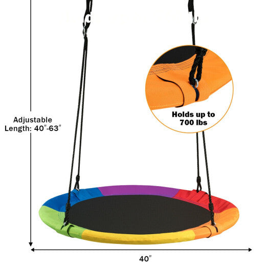 Goplus 40" Flying Saucer Tree Swing Indoor Outdoor Play Set Swing for Kids Colorful LuxuryLifeWay Online Store
