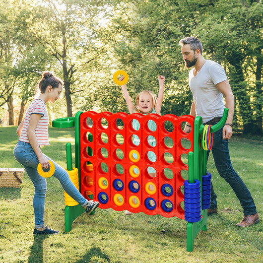 Costway 4-in-A Row Giant Game Set w/Basketball Hoop for Family Red LuxuryLifeWay Online Store