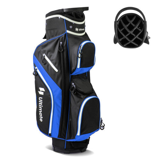 Costway Golf Cart Bag with 14 Way Top Dividers-Blue LuxuryLifeWay Online Store