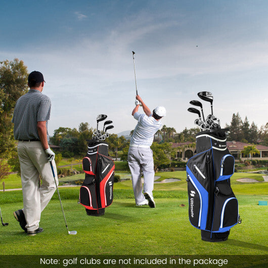 Costway Golf Cart Bag with 14 Way Top Dividers-Blue LuxuryLifeWay Online Store