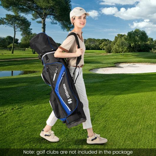 Costway Golf Cart Bag with 14 Way Top Dividers-Blue LuxuryLifeWay Online Store