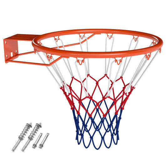 Costway 18" Basketball Rim Heavy Duty Wall Mounted Basketball Rim Goal Replacement-Orange LuxuryLifeWay Online Store