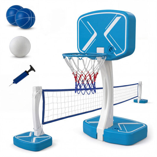 Costway 2-in-1 Pool Basketball Hoop and Pool Volleyball Net with Weighted Base LuxuryLifeWay Online Store