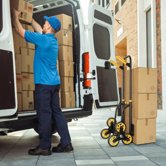 Costway Stair Climber Hand Truck with Telescoping Handle and Rubber Wheels 350 Lb Capacity LuxuryLifeWay Online Store