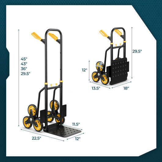 Costway Stair Climber Hand Truck with Telescoping Handle and Rubber Wheels 350 Lb Capacity LuxuryLifeWay Online Store