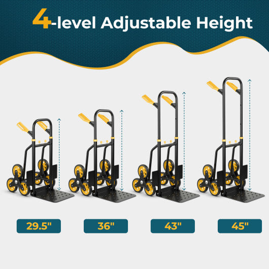Costway Stair Climber Hand Truck with Telescoping Handle and Rubber Wheels 350 Lb Capacity LuxuryLifeWay Online Store