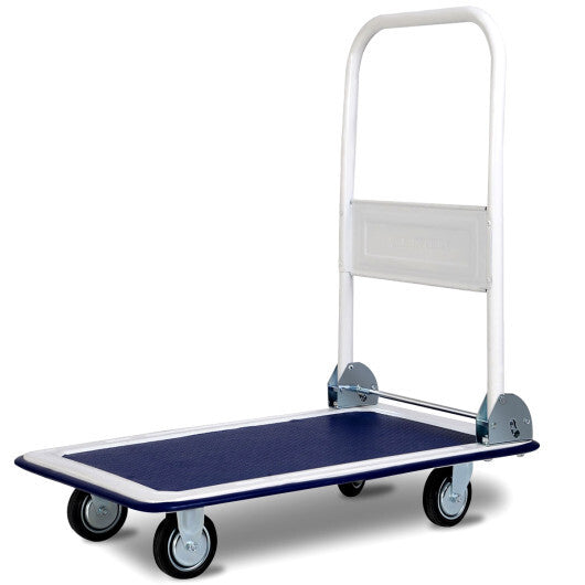 Costway 330lbs Platform Cart Dolly Foldable Push Hand Iron LuxuryLifeWay Online Store